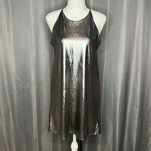 LOVE…ADY MEDIUM SILVER METALLIC DRESS NWT